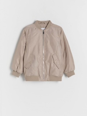 Beige Reserved Bomber Girls' Jackets | XVQI-62183