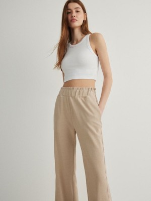 Beige Reserved Cargo Women's Trousers | OQXM-53798