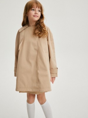 Beige Reserved Classic Girls' Jackets | PSLU-24681