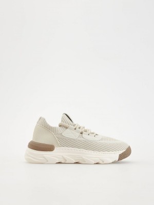 Beige Reserved Combined Men's Shoes | DYWK-24803