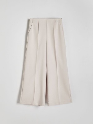 Beige Reserved Culotteviscose Blend Women's Trousers | YVSI-18952