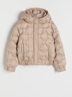 Beige Reserved Hooded Girls' Jackets | TBPQ-17954