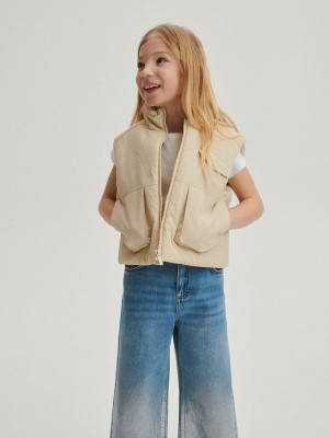 Beige Reserved Insulated Girls' Jackets | ERJW-25941