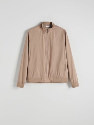 Beige Reserved Outer Men's Jackets | ZEVL-16782