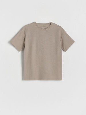 Beige Reserved Oversized Boys' T-shirts | BAPX-34261