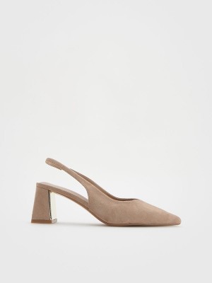 Beige Reserved Pumpsopen Women's Heels | NQMD-60539