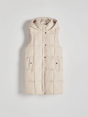 Beige Reserved Quilted Women's Jackets | SYGI-74162