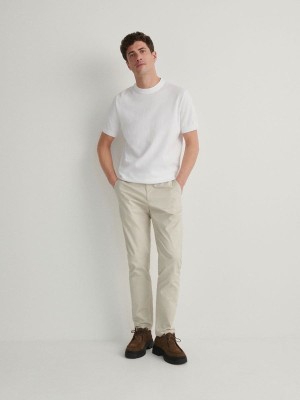 Beige Reserved Regular Fit Chino Men's Trousers | JMWC-79608