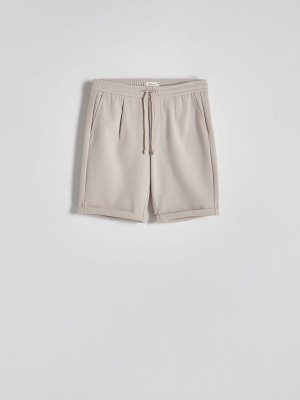 Beige Reserved Regular Men's Shorts | WAYX-14905