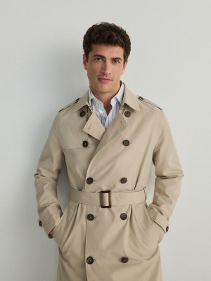 Beige Reserved Trench With Men's Coats | ZWGS-26143