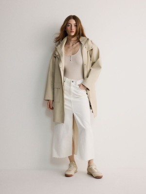 Beige Reserved Waterproof Parka Women's Jackets | YJBM-56704