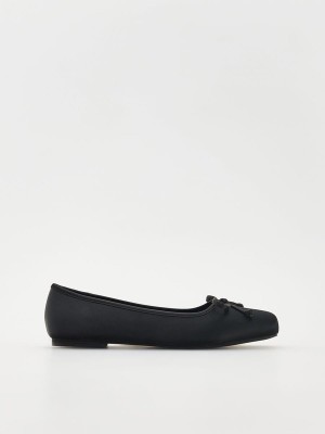 Black Reserved Ballerinasbow Detail Women's Loafers | ROVC-59380