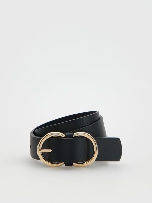 Black Reserved Beltdecorative Buckle Women's Belts | LNDC-56872