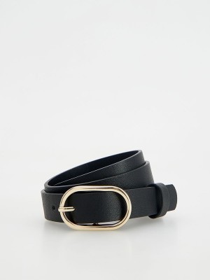 Black Reserved Buckle Women's Belts | LAQV-62458