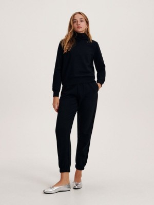 Black Reserved Cargo Women's Trousers | CNGP-24053