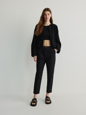 Black Reserved Chino With Women's Trousers | EGFC-45637