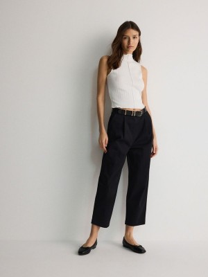 Black Reserved Chino With Women's Trousers | LMYX-05679