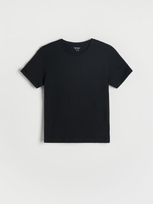 Black Reserved Cotton Boys' T-shirts | XOGL-39856