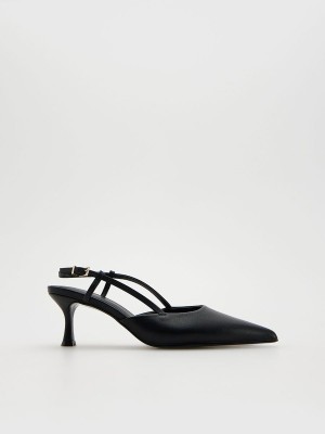 Black Reserved High Pumps Women's Heels | WHJE-30728