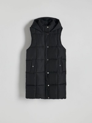 Black Reserved Quilted Women's Jackets | BWDZ-40715