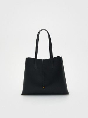 Black Reserved Shopper Women's Bags | BPKT-13974