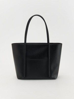 Black Reserved Shopper Women's Bags | GXBU-41532