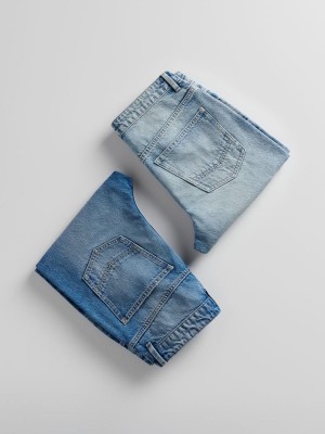 Blue Reserved Carrot Cropped Men's Jeans | GAKP-34850