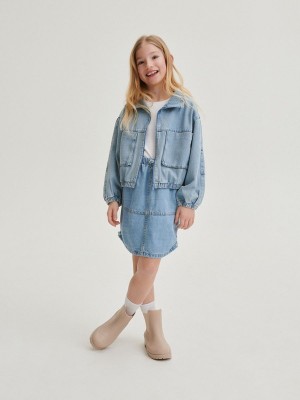 Blue Reserved Classic Girls' Jackets | UARS-96125