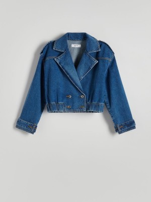 Blue Reserved Denim Women's Jackets | TQRE-78915