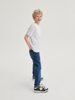 Blue Reserved Elastic Carrot Boys' Jeans | WVTK-53741