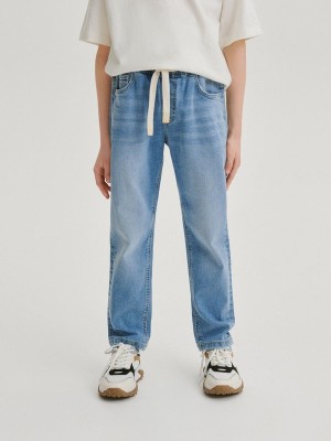 Blue Reserved Elastic Carrot Boys' Jeans | COSU-79325