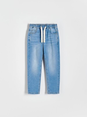 Blue Reserved Elastic Carrot Boys' Jeans | GTWO-05347