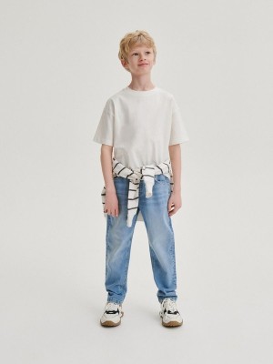 Blue Reserved Elastic Carrot Boys' Jeans | INGS-86450