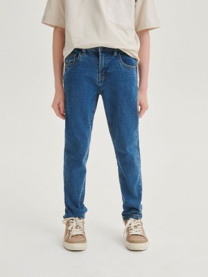 Blue Reserved Elastic Slim Boys' Jeans | FGEB-68123