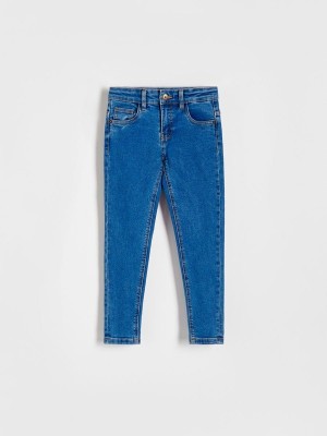 Blue Reserved Elastic Slim Boys' Jeans | KZVY-92380