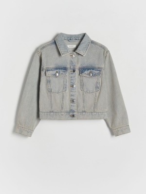 Blue Reserved Faded Denim Girls' Jackets | RECG-72893