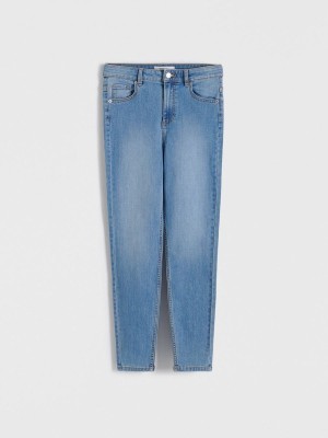 Blue Reserved High Waist Slim Women's Jeans | PHFW-68314