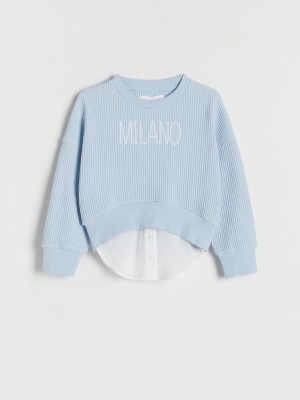 Blue Reserved Jogging Top Girls' Sweatshirts | AIMR-83502