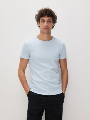 Blue Reserved Slim Fit Men's T-shirts | LMSF-45286