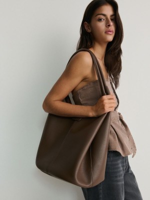 Brown Reserved Hobo Women's Bags | TMPF-06541