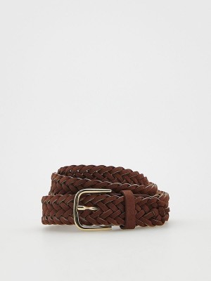 Brown Reserved Wovenbuckle Women's Belts | MCHZ-94802