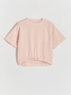 Coral Reserved Cotton Girls' T-shirts | NKWV-12963