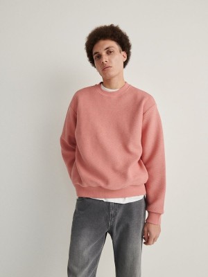 Coral Reserved Structural Jersey Men's Sweatshirts | IDAE-18263