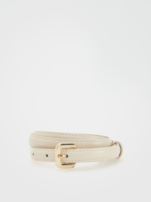 Cream Reserved Beltdecorative Buckle Women's Belts | PSBL-34209