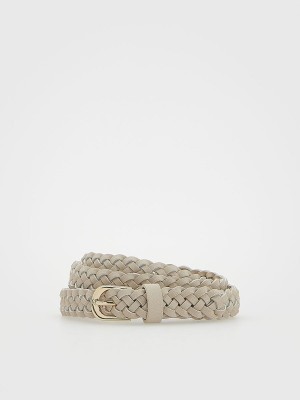 Cream Reserved Braided Women's Belts | EFSQ-79824