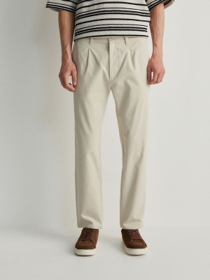 Cream Reserved Carrot Men's Trousers | MQPE-63079