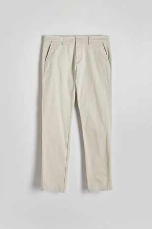 Cream Reserved Chino Slim Fit Men's Trousers | FQXL-16458