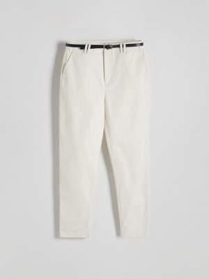 Cream Reserved Chino With Women's Trousers | CUFI-46137