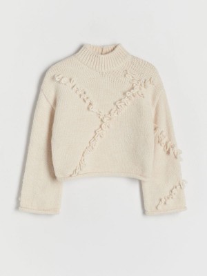 Cream Reserved Jumperfringes Girls' Sweaters | YGCL-89234