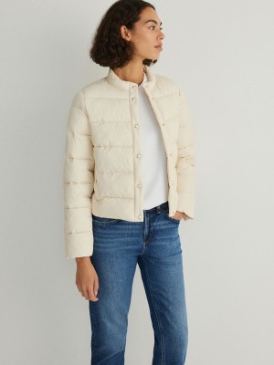 Cream Reserved Quilted Women's Jackets | XMSQ-74082